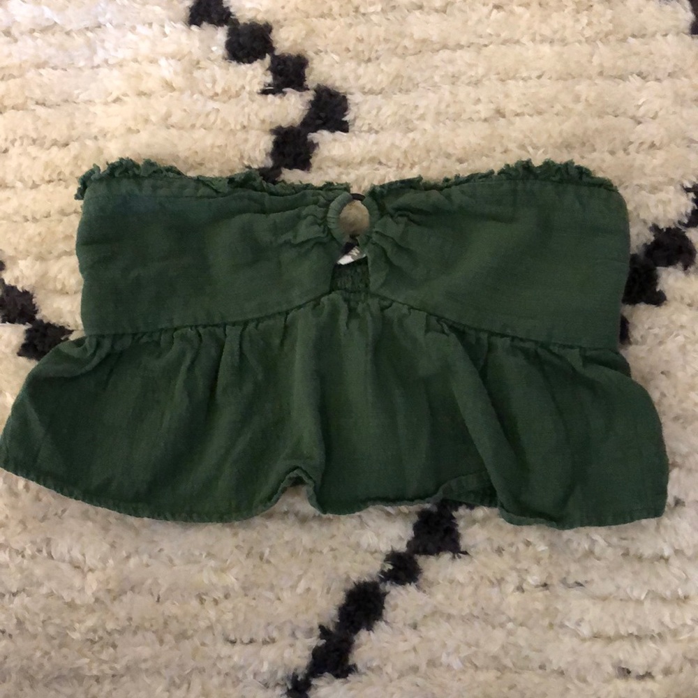 Strapless bohemian crop top